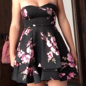 Strapless floral dress